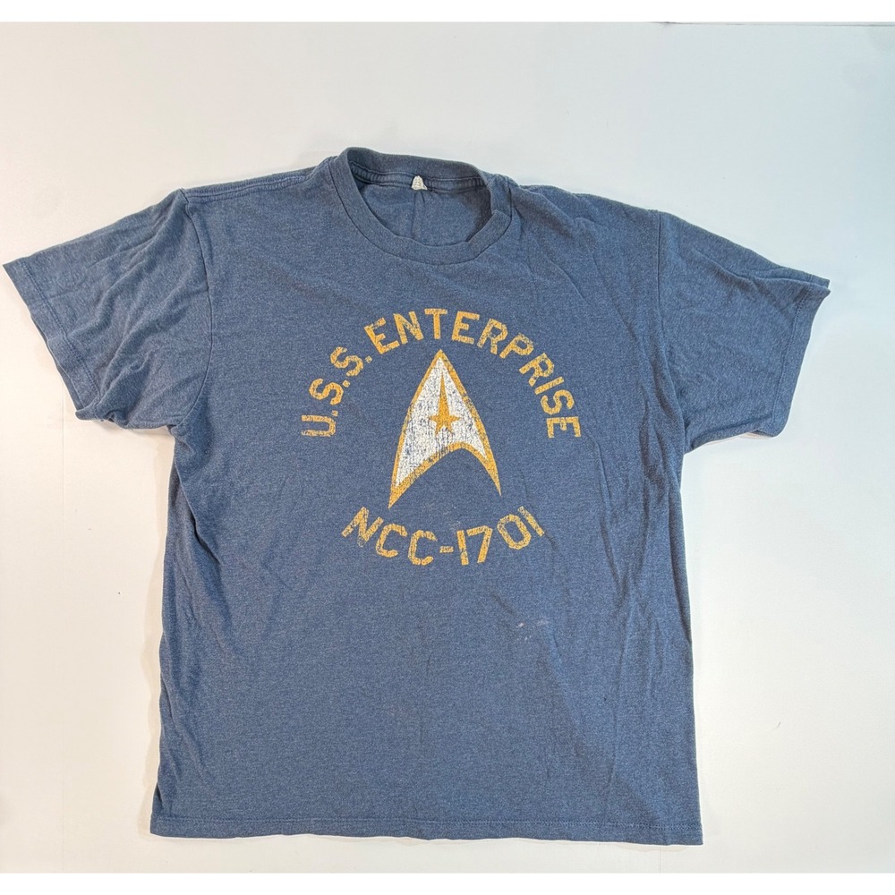Pacific Star Trek USS Enterprise NCC-1701 Blue Graphic T-Shirt Mens Large LG